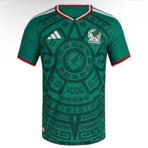 Adidas Mexico Green Aztec Pattern Jersey